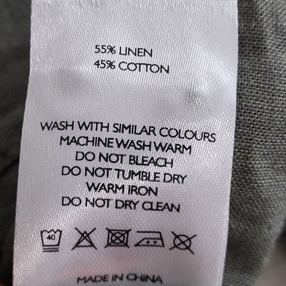 Raging Bull Button Up Shirt Mens Olive Size M Long Sleeve Linen Blend Logo NWT - Picture 16 of 16